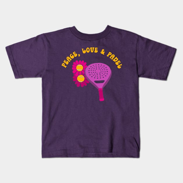 Peace, Love & Padel Kids T-Shirt by Alissa Carin